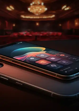 Een smartphone waarop de homepage van Manga Casino wordt weergegeven, met spellen en bonusaanbiedingen die de mobiele speelervaring illustreren.